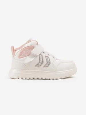 Biało-Różowe Buty Sportowe Sneakersy ze Skórzaną Wkładką i Perforacją Seadrie bessky