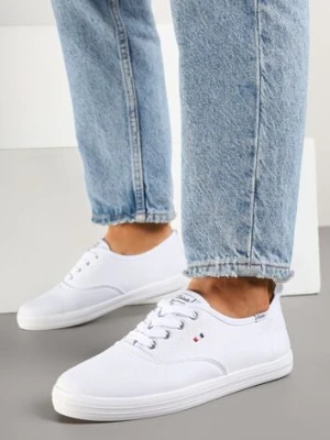 Biało-Różowe Klasyczne Tenisówki Vices ze Sznurowaną Cholewką Telisara ballada