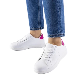 Biało-różowe sneakersy Bourassa białe Inna marka