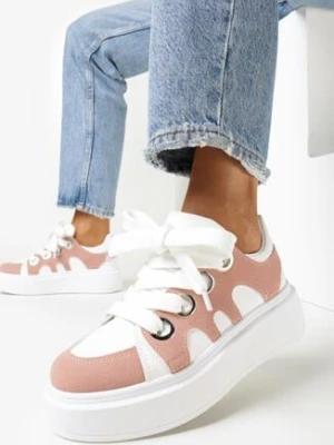 Zdjęcie produktu BIało-Różowe Sneakersy na Grubej Podeszwie Jorisa