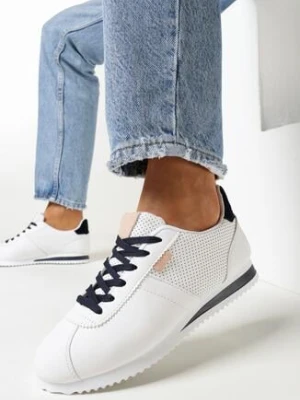 Biało-Różowe Sneakersy Sznurowane Atheleta