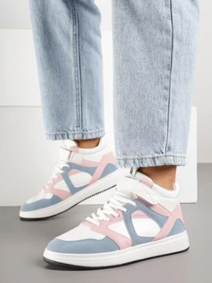 Biało-Różowe Sneakersy za Kostkę Olivarre