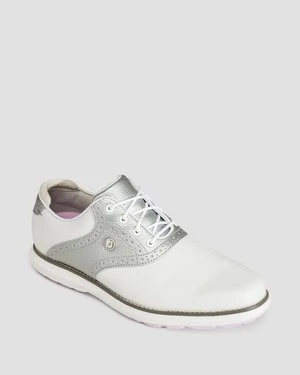 Biało-szare buty golfowe damskie FootJoy WN FJ Traditions Spikeless
