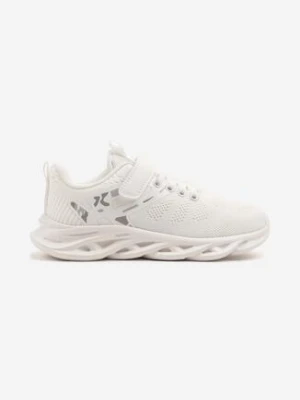 Biało-Szare Buty Sportowe Sneakersy Clibee na Grubej Tłoczonej Podeszwie Jenadora