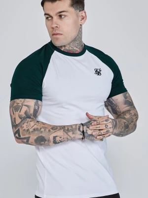 Biało-zielona koszulka męska raglan SikSilk