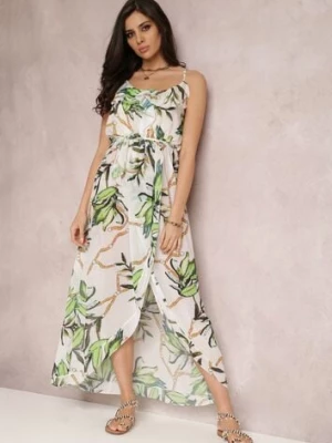 Biało-Zielona Sukienka Sereilena pretty