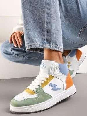 Biało-Zielone Sneakersy Aura