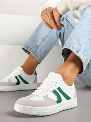 Biało-Zielone Sneakersy Klasyczne Tenisówki Setinora next step