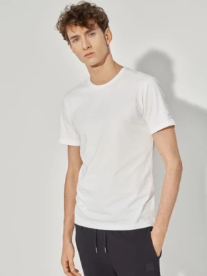 Biały basic T-shirt męski OCHNIK
