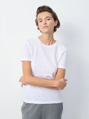 BIAŁY BAWEŁNIANY T-SHIRT SONOMA AMERICAN VINTAGE