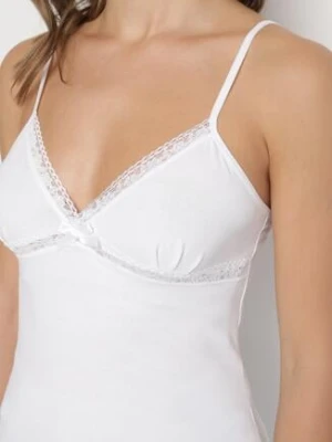 Biały Bawełniany Top na Ramiączkach z Regulacją Arivion romee's