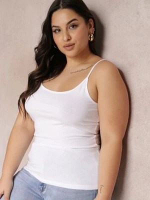 Biały Bawełniany Top na Regulowanych Ramiączkach Resalio glo-story