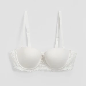 Biały biustonosz balkonetka z koronką House