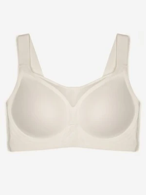 Biały Biustonosz na Szerokich Ramiączkach Zdobiony Siateczkową Wstawką Salineva love magnolia