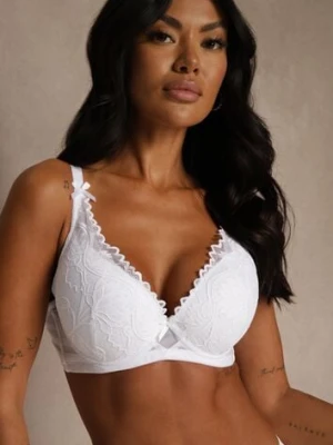 Biały Biustonosz Ozdobiony Koronką i Kokardkami Sellene love magnolia