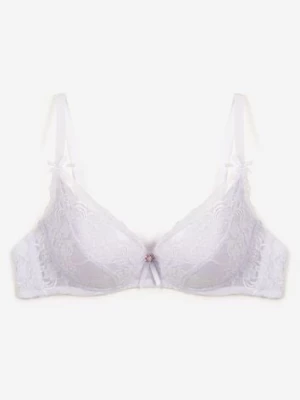 Biały Biustonosz z Usztywnionymi Miseczkami i Regulowanymi Ramiączkami Tinaloria