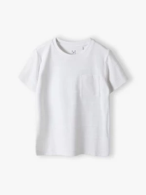 Biały dzianinowy t-shirt dla chłopca - Max&Mia Max & Mia by 5.10.15.