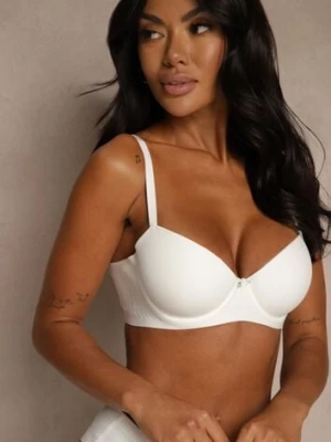 Biały Gładki Biustonosz o Klasycznym Fasonie Amanei love magnolia