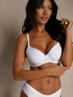 Biały Gładki Biustonosz o Klasycznym Fasonie Arriethia han