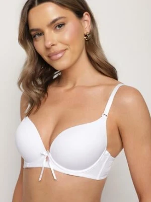 Biały Gładki Biustonosz z Ramiączkami z Możliwością Odpięcia Salmiria love magnolia