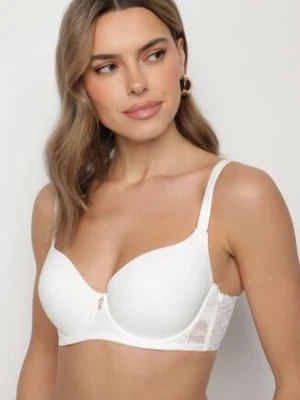 Biały Gładki Biustonosz z Usztywnionymi Miseczkami Zenisea