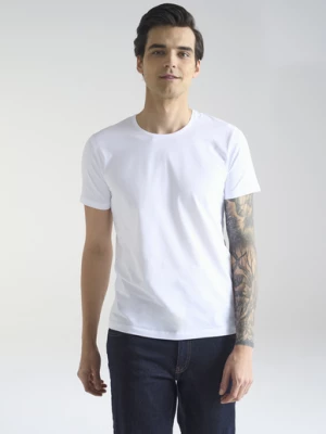 Biały gładki T-shirt Basic Pako Lorente