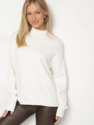 Biały Golf z Metalicznymi Guzikami Aderlia glo-story