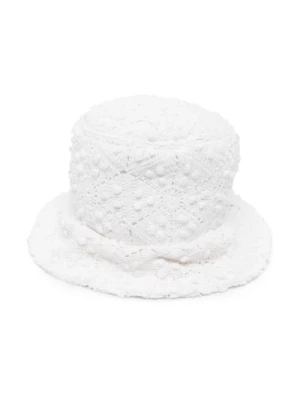 Biały kapelusz wiaderko z dzianiny Comme des Garçons