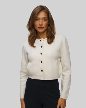 Biały Kardigan Wełniany Damski Allude