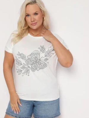 Biały Klasyczny Bawełniany T-shirt z Nadrukiem Wiloa generation