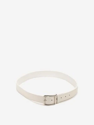 Biały Klasyczny Pasek z Prostokątną Klamrą Mevalinae jordan