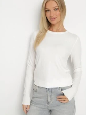 Biały Klasyczny Sweter z Wiskozą Oleva romee's
