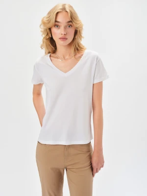 Biały klasyczny t-shirt Top Secret