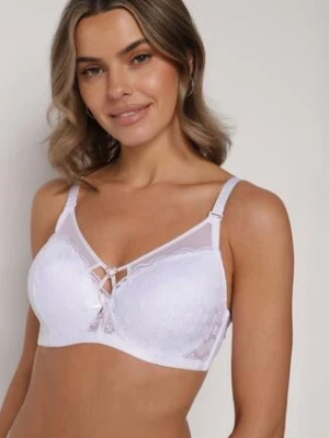 Biały Koronkowy Biustonosz Ozdobiony Cyrkoniowym Sercem Galirope