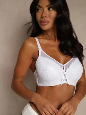 Biały Koronkowy Biustonosz Ozdobiony Przezroczystą Wstawką Acalinai love magnolia