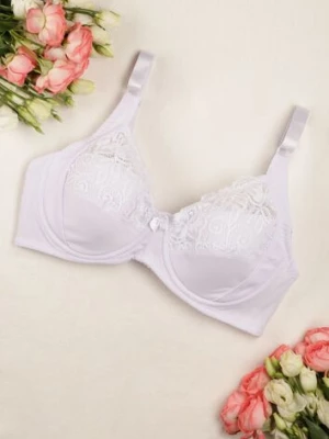 Biały Koronkowy Biustonosz z Regulowanymi Ramiączkami Dalinva