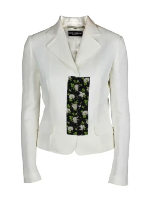 Biały Kostium z Kwiatowymi Wzorami Dolce & Gabbana