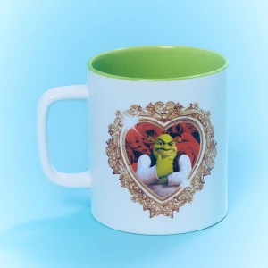 Biały kubek z nadrukiem Shrek x Włodi4444 House