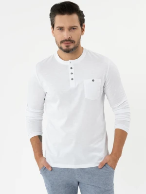 Biały longsleeve L-CASH Volcano