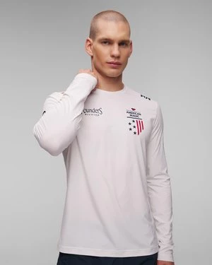 Biały Longsleeve Techniczny Męski Helly Hansen Am Upf Tech Ls