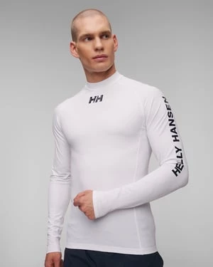 Biały Longsleeve Termoaktywny Męski Helly Hansen Waterwear Rashguard