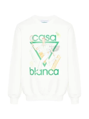 Biały Organiczny Sweter z Bawełny dla Mężczyzn Casablanca