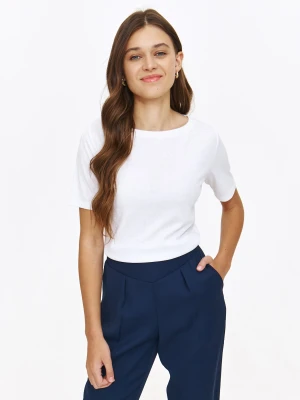 Biały podkoszulek z wiskozą Top Secret