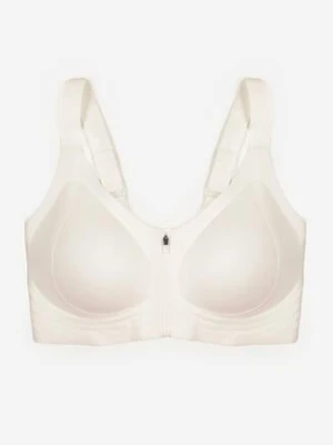 Biały Sportowy Biustonosz z Suwakiem z Przodu Eziline love magnolia