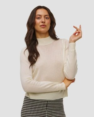 Biały Sweter Kaszmirowy Damski Allude