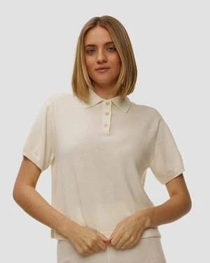 Biały Sweter Kaszmirowy Z Krótkim Rękawem Damski Allude