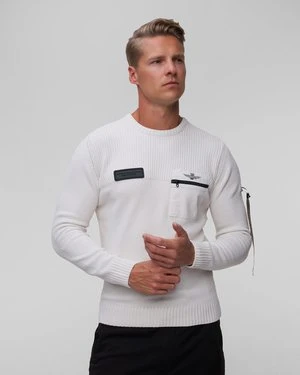 Biały sweter męski Aeronautica Militare