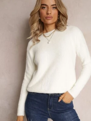 Biały Sweter Wełniany Elisabema j&x