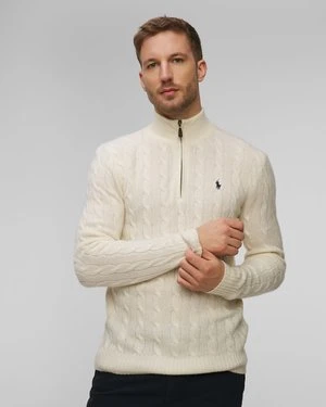 Biały sweter wełniany męski Polo Ralph Lauren