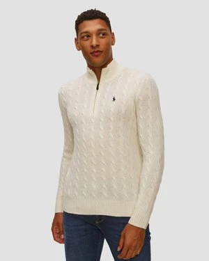 Biały Sweter Wełniany Męski Polo Ralph Lauren